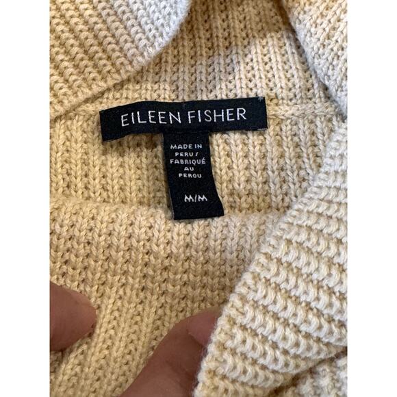 Eileen Fisher yellow Turtleneck Boxy sweater Top size M - Picture 8 of 10